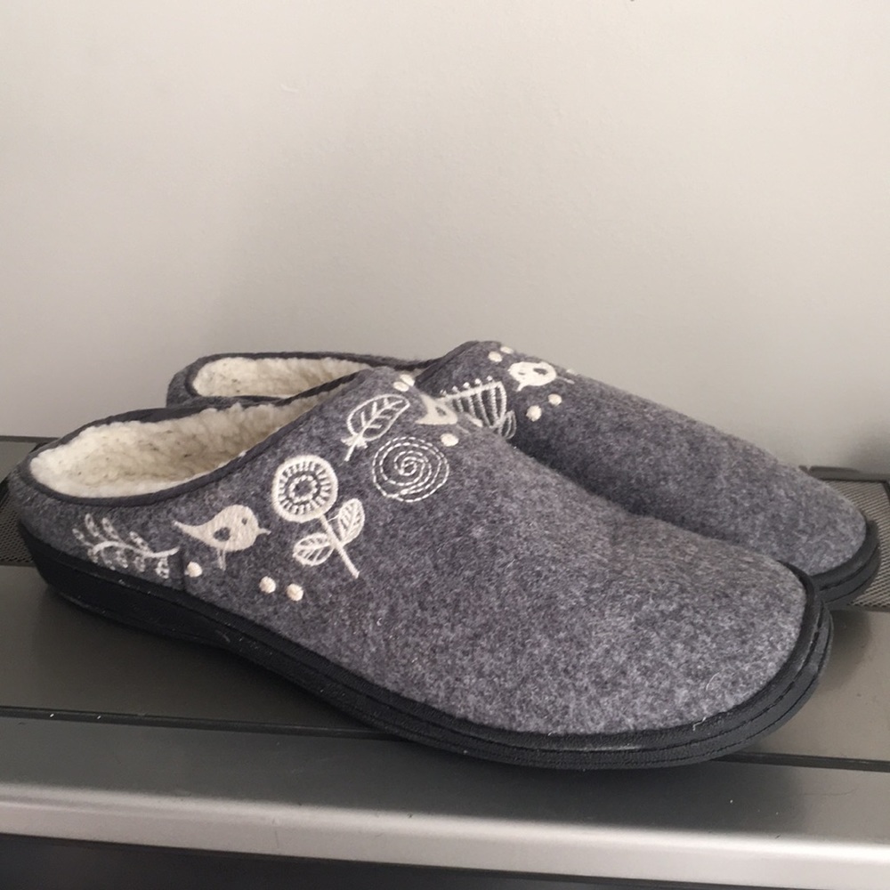 Comfy Gray Acorn Slippers